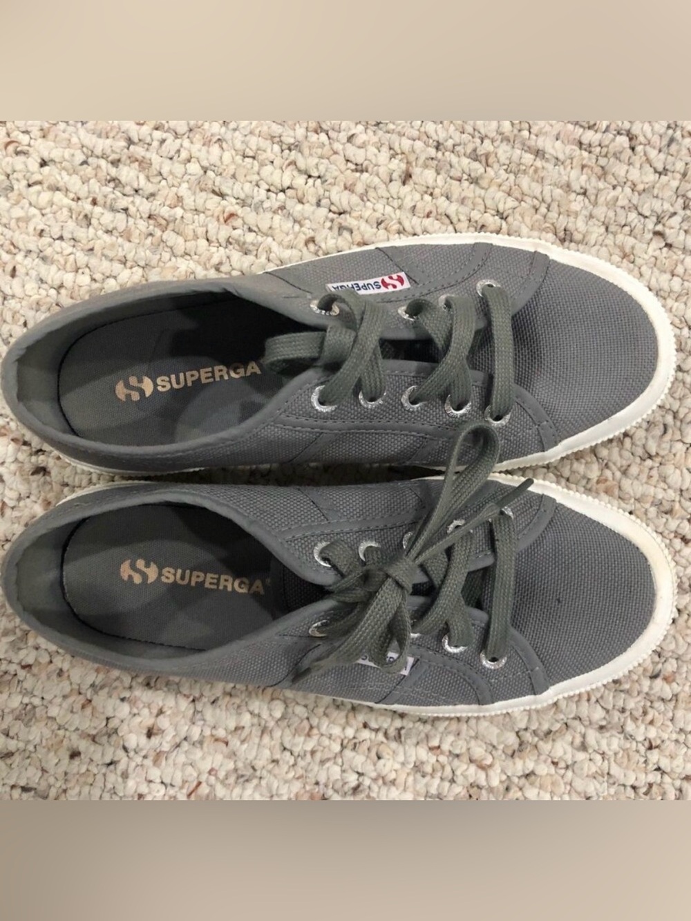 Womens Gray SUPERGA 2750 COTU Classic Canvas Sneakers Shoes - Size 37 / 6.5M